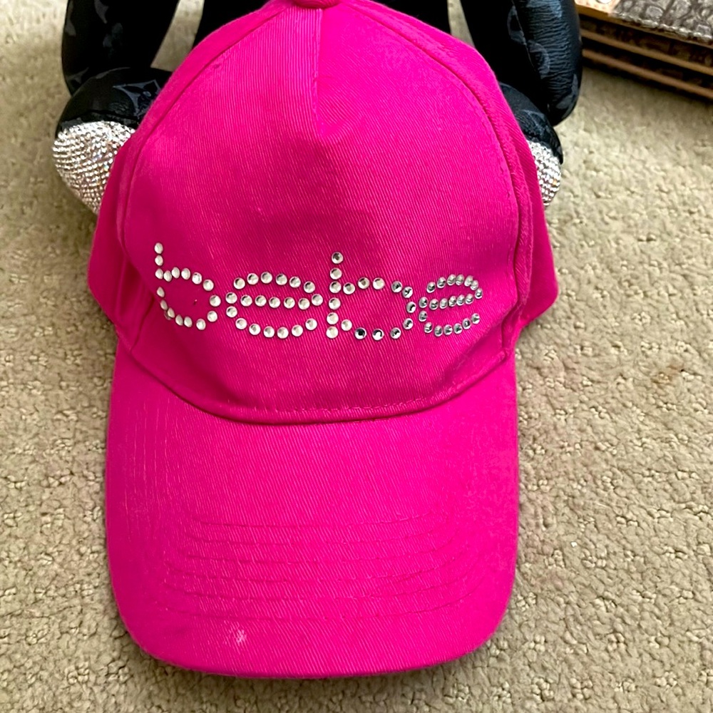 Pink with rhinestones Bebe hat